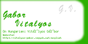 gabor vitalyos business card